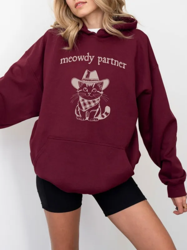 Western Cat Graphic Hoodie
