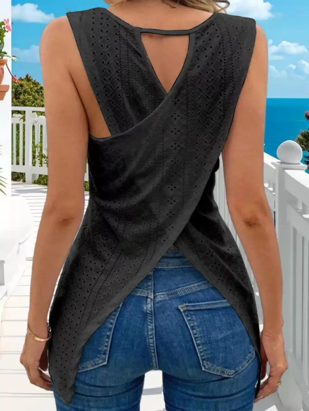 Hollow Out Knit Tank Top
