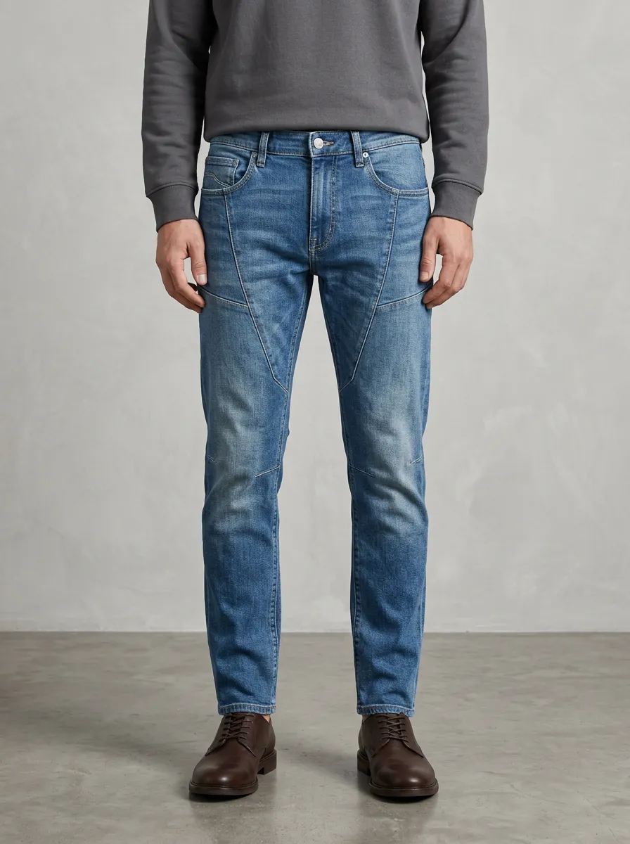 Paneled Slim Fit Jeans