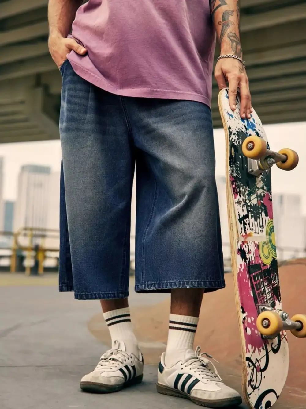 Men's Urban Loose Fit Utility Cargo Shorts for Daily Wear