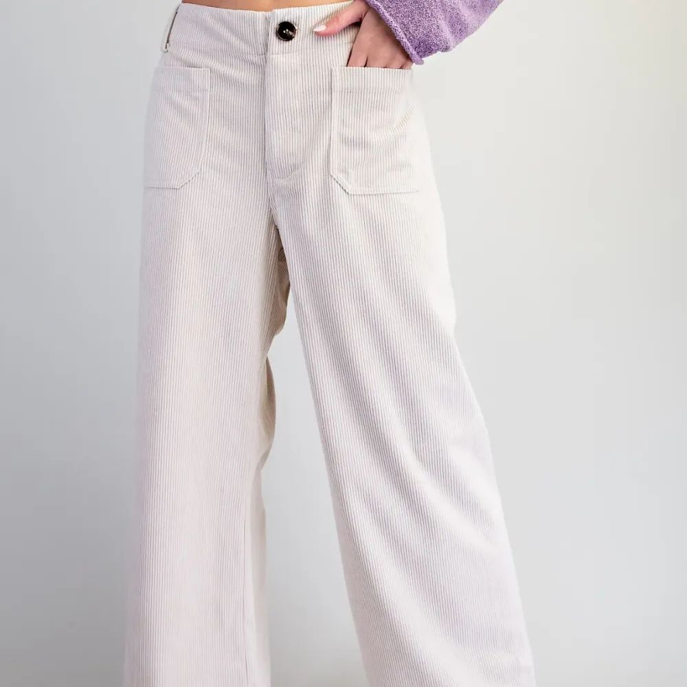Corduroy Straight Leg Pants