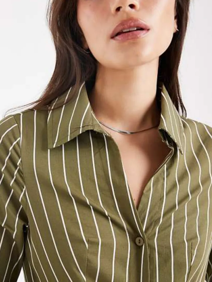 Retro Vertical Stripe Shirt