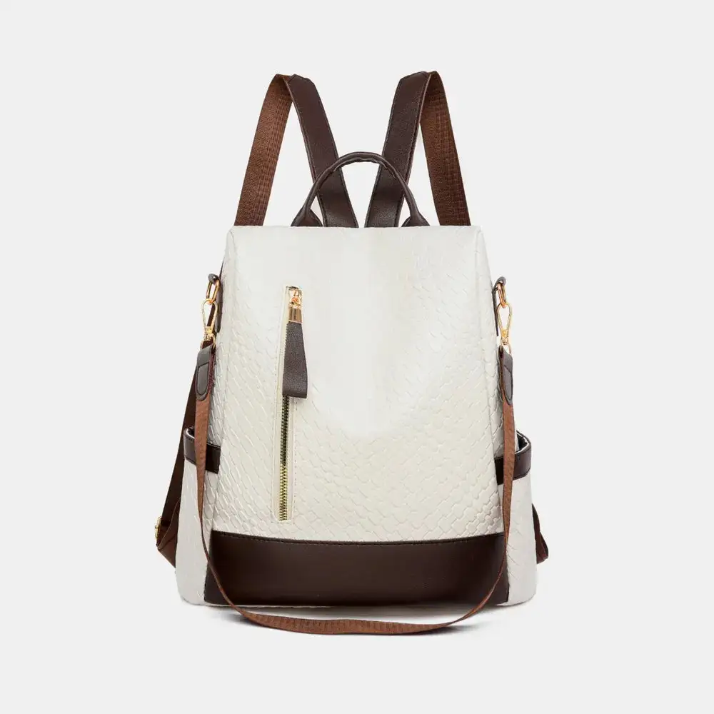 Faux Leather Backpack Camping Bag