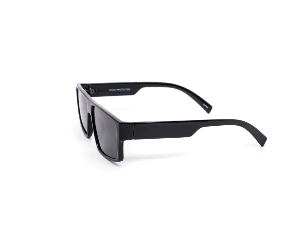 12-Pack All-Black Classy Wraparound Square Dark Lens Sunglasses
