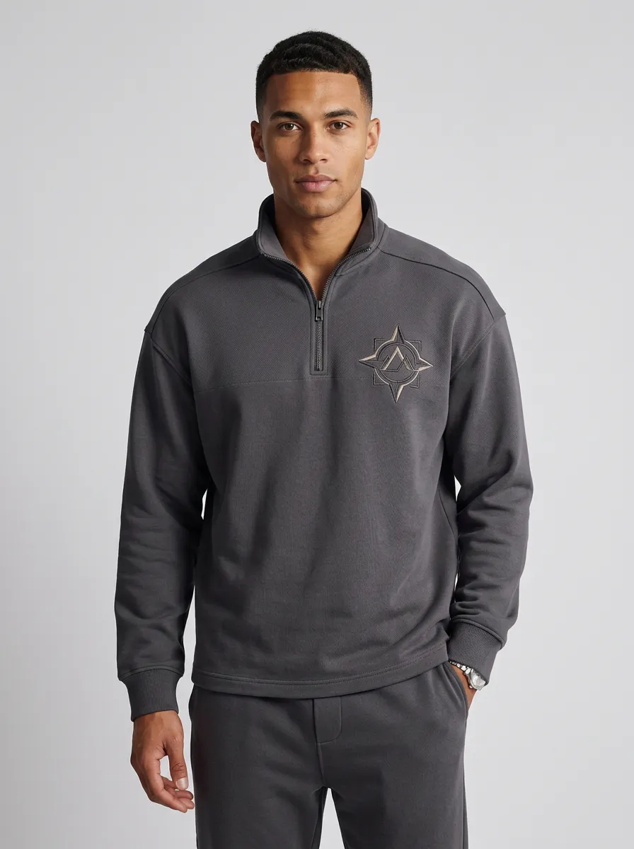 Men's Summit Outdoor Compass Graphic Quarter-Zip-Neck Sweatshirt
