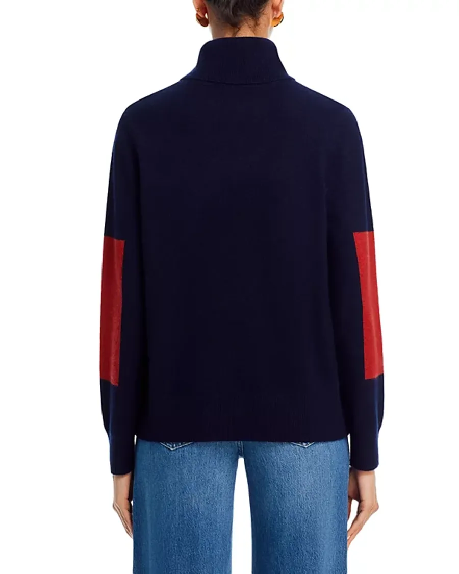 Color Block Elbow Cashmere Sweater