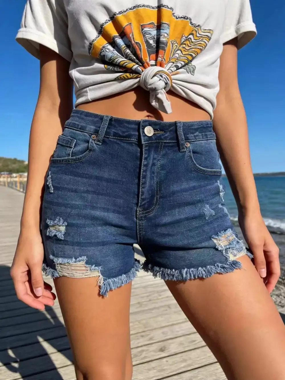 Weekend Frayed Hem Shorts