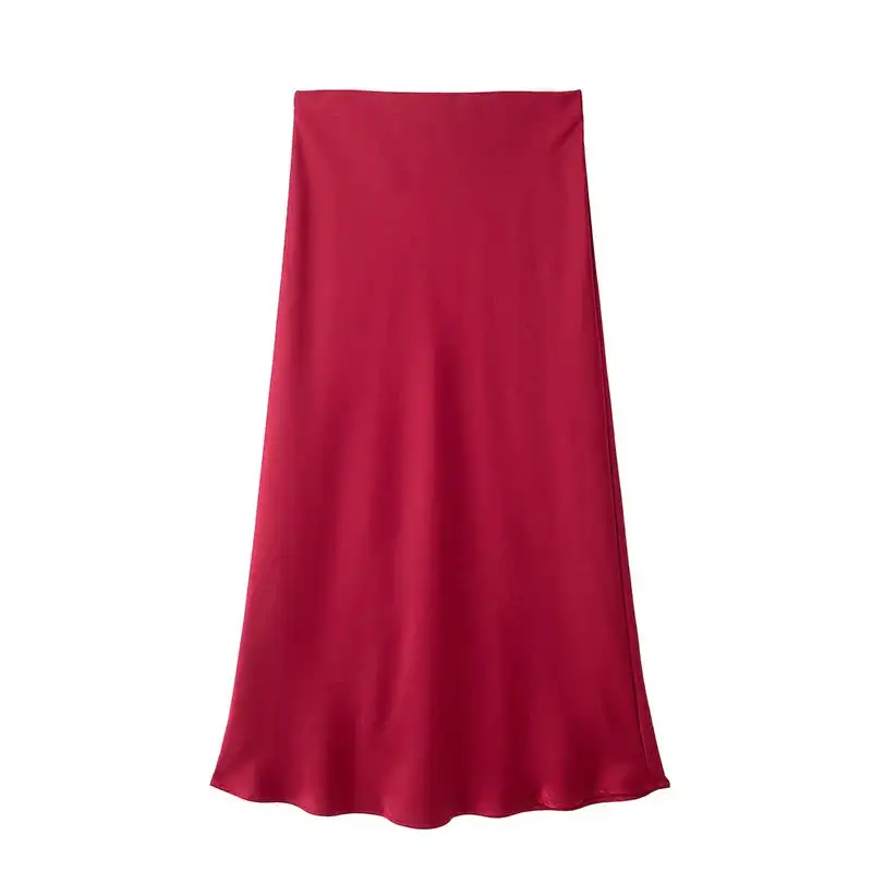 Everyday Satin Pencil High Waist Skirt
