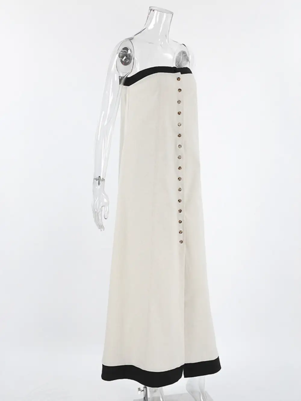 Structured Shape Button Front Maxi Dress