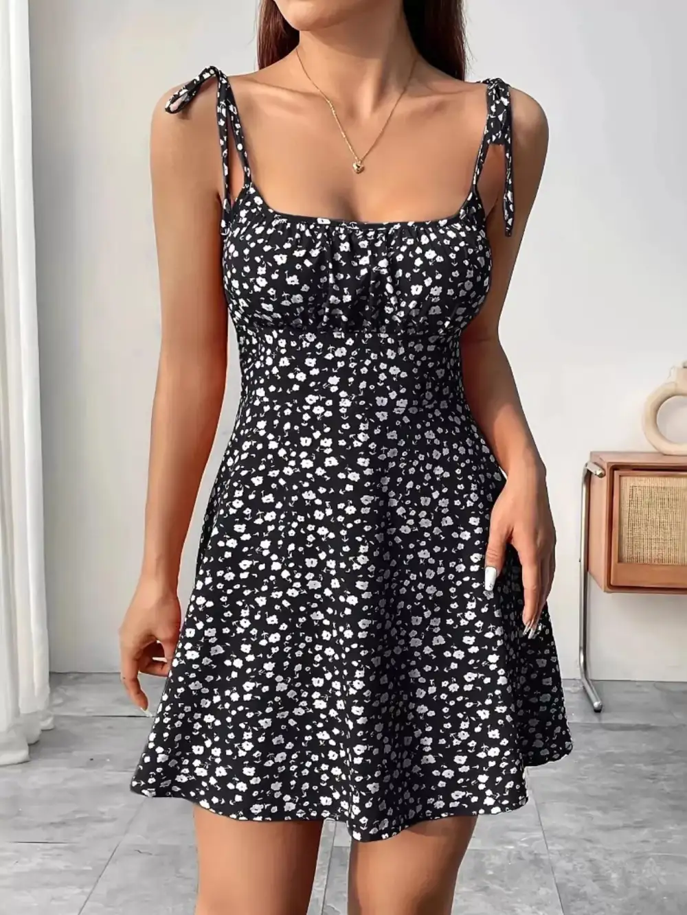 Soft Touch Floral Printed Mini Dress