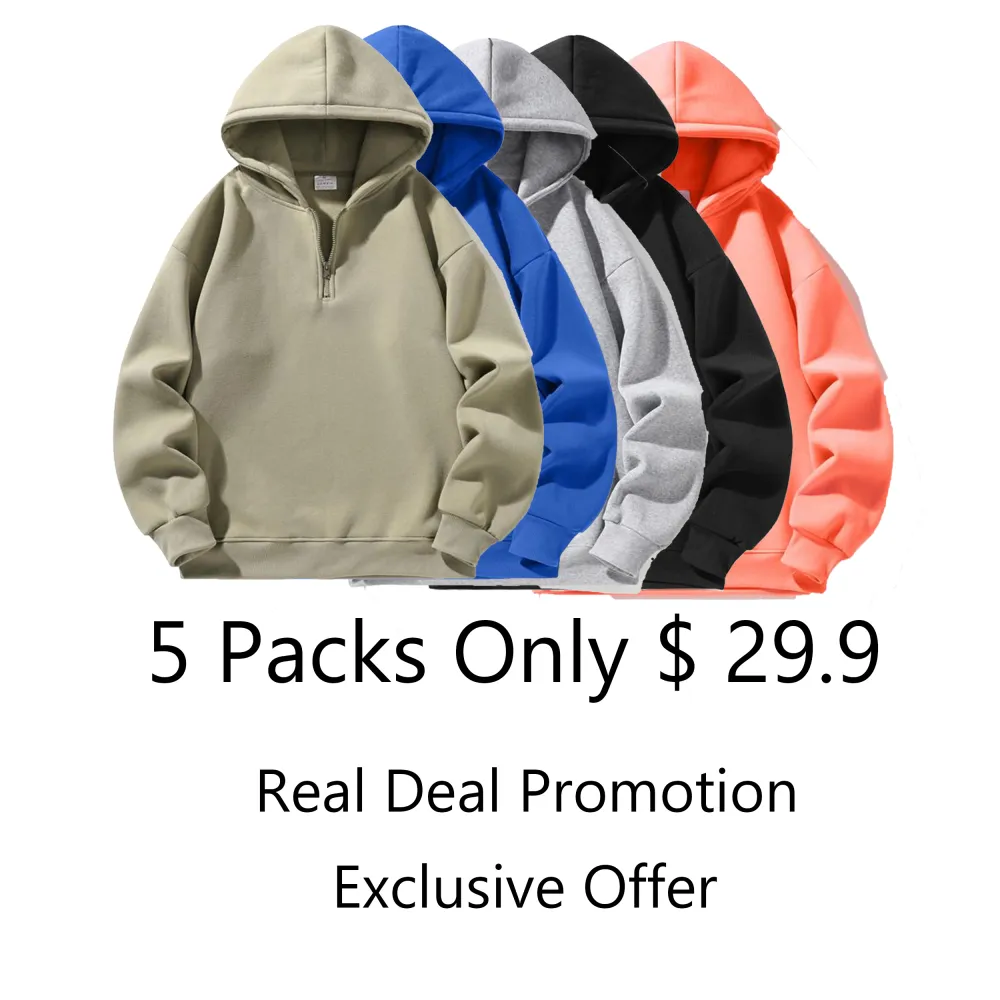 Autumn and Winter Men's Solid Color Sports Casual Zipper Hoodie Warm Lightweight Pullover Beige