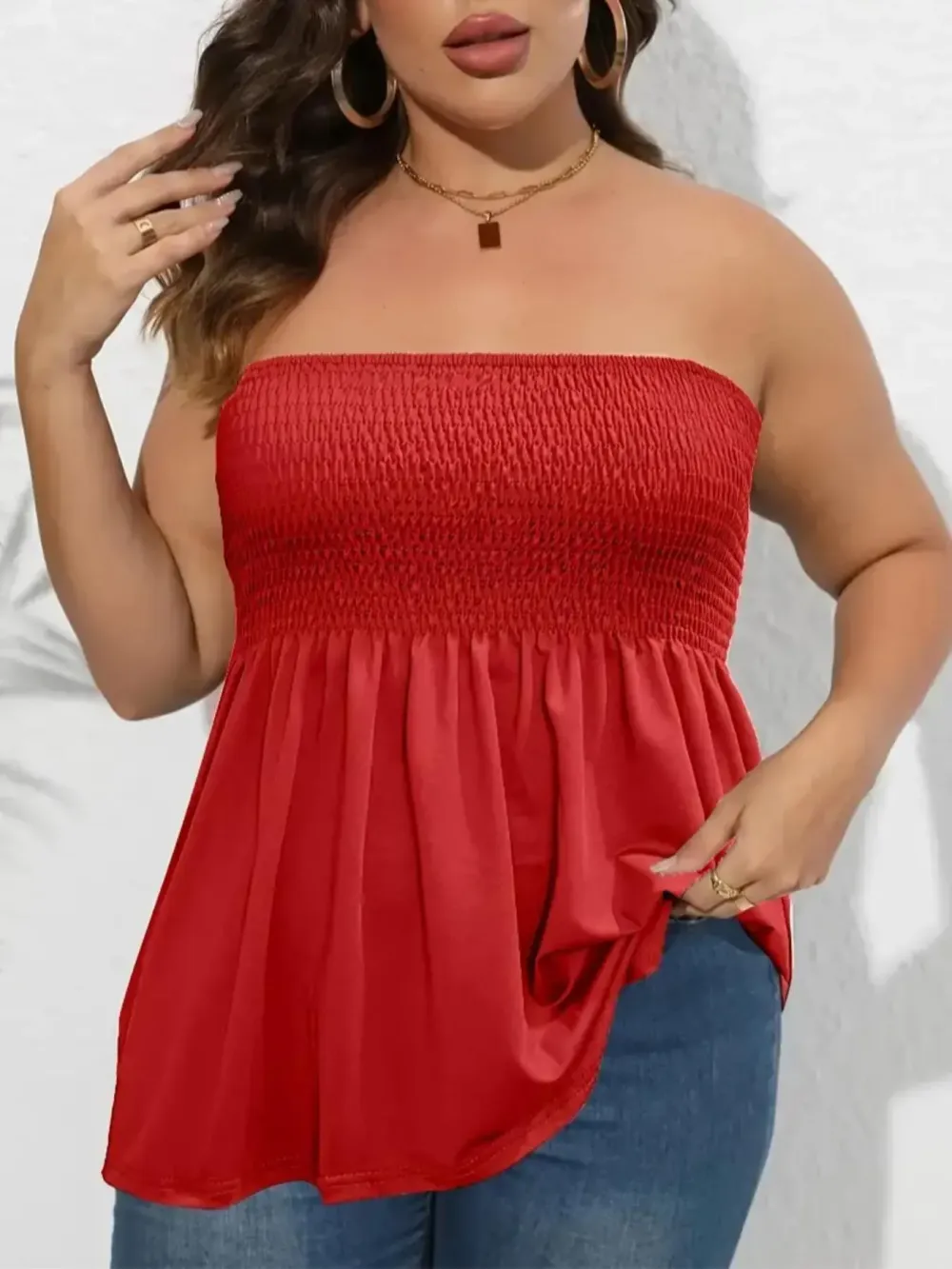 Solid Color Strapless Top With Ruffled Hem🔥12-Pack - All Colors Included, Only $35