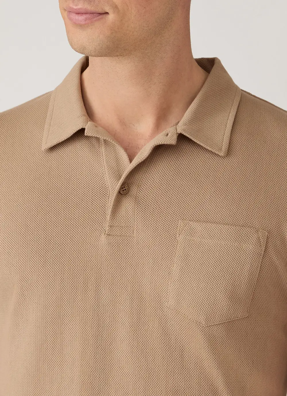 Streamlined Everyday Slim Fit Mesh Cotton Short Sleeve Polo Shirt