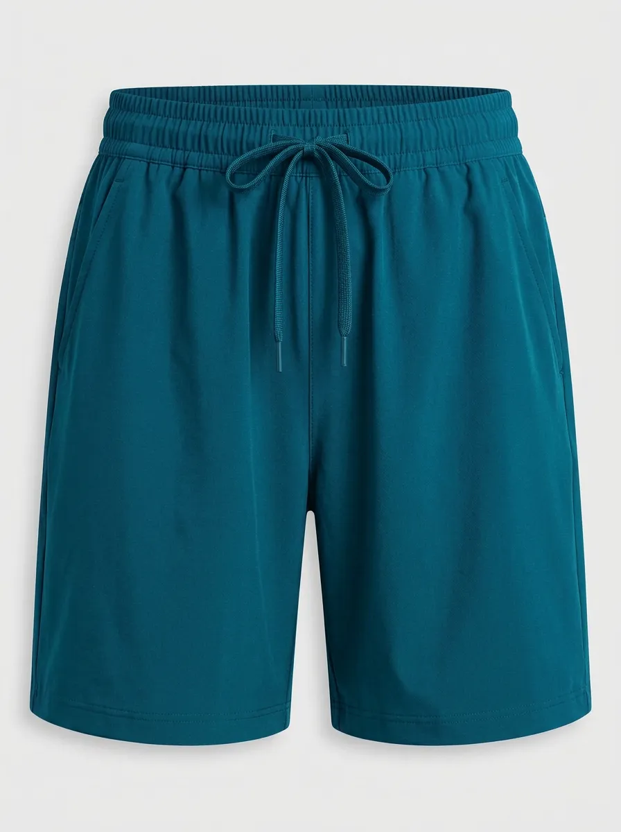 Men's Straight-Hem Drawstring Casual Shorts