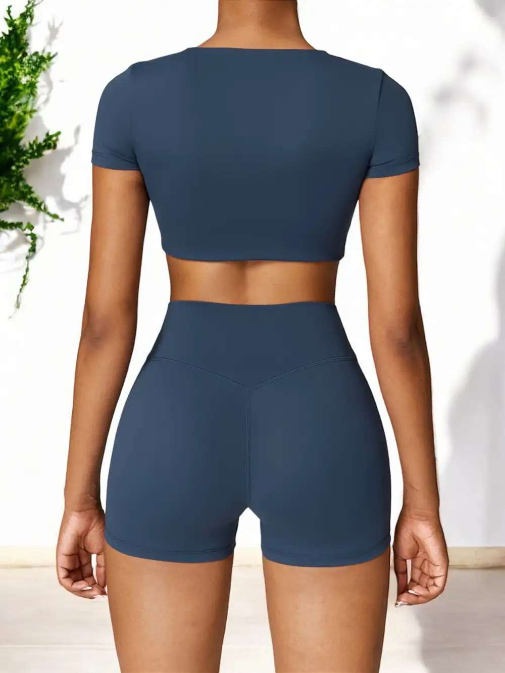 High-Waist Seamless Stretch Athletic Shorts