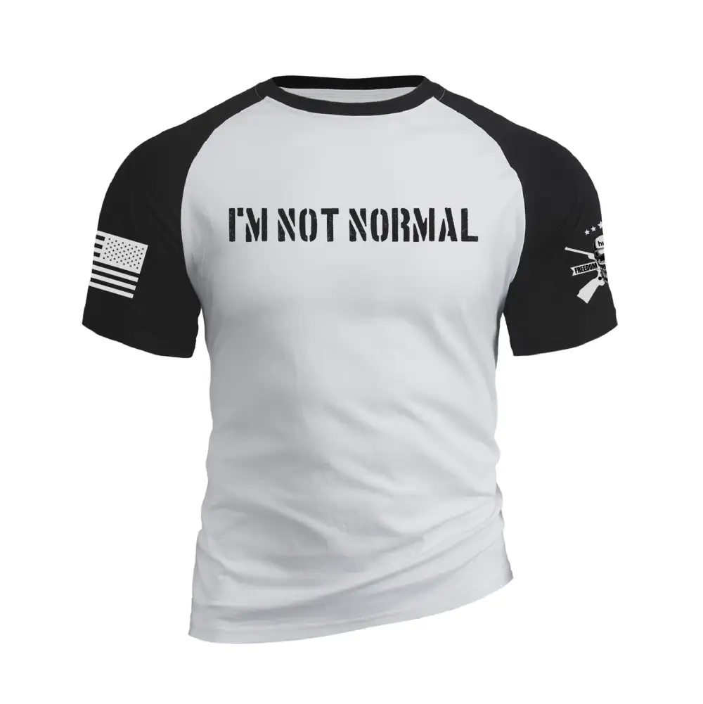 I'M NOT NORMAL RAGLAN GRAPHIC TEE