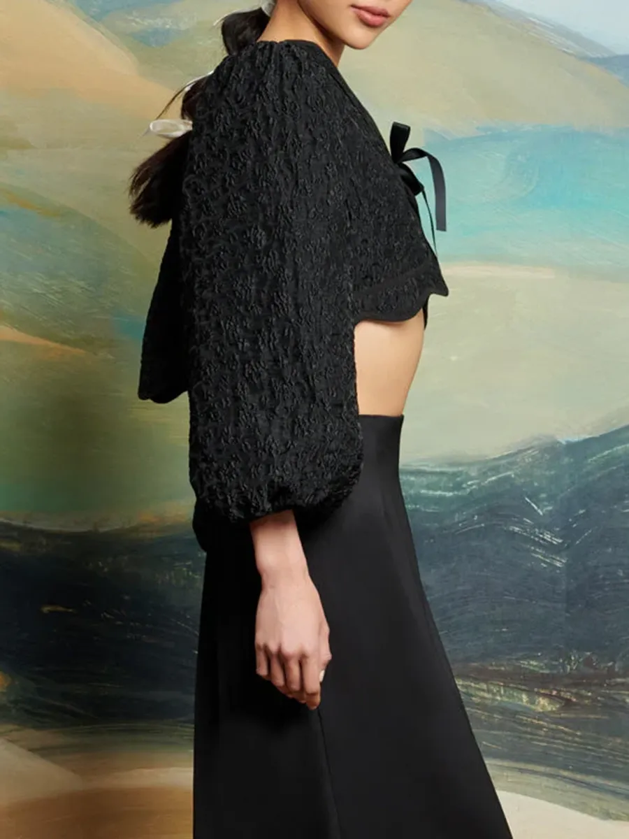 Casual Jacquard Regular Bolero