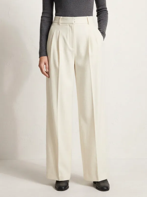 Everyday Pleated Wide-Leg Trousers