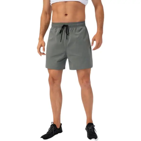 Drawstring Elastic-Waist Side-Pocket Lightweight Men's Athletic Shorts