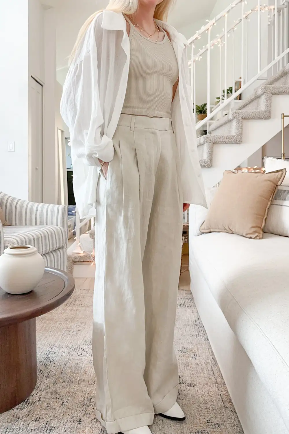 Easy Wear Soft Linen Blend Pants