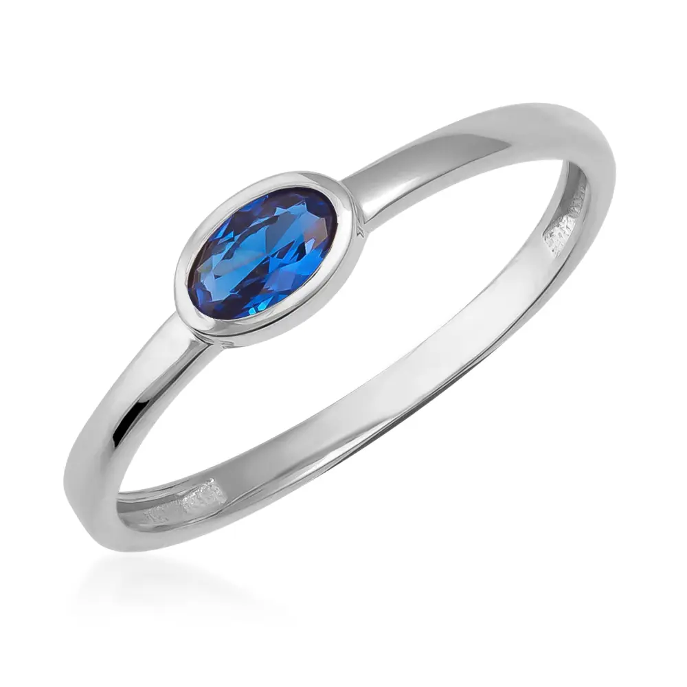 Simulated Sapphire Oval Vintage Ring