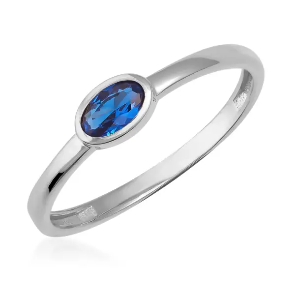 Simulated Sapphire Oval Vintage Ring
