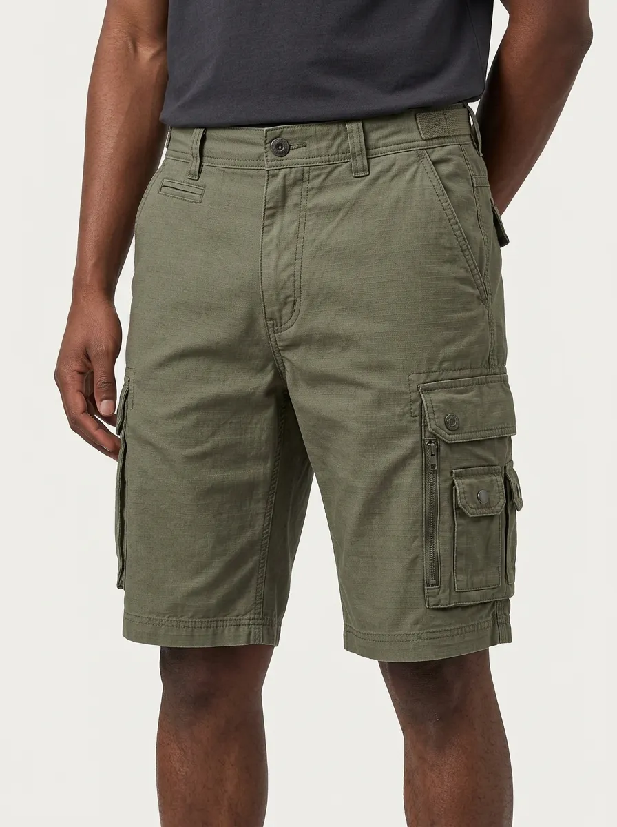 Men's Tactical Outdoor Olive Green Multi-Pocket Cargo Shorts