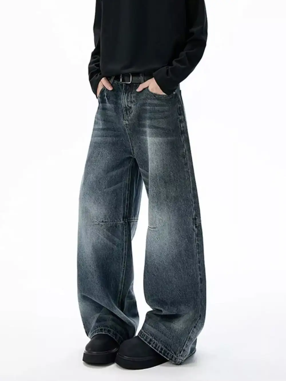 Everyday Men's Full Size Washed Wide Leg Jeans Plus Size