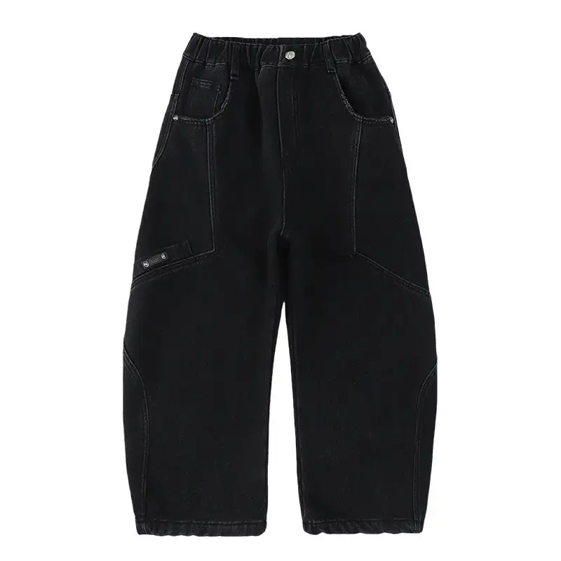 Women's Unisex Loose Cargo Jeans with Creative Seams Cargo Pants