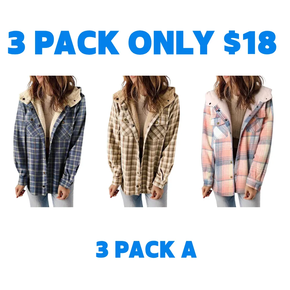 Women's Plaid Hooded Jacket: Casual Vintage Soft Fitted - Autumn/Winter