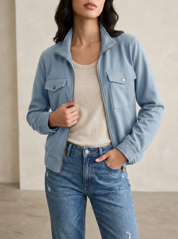 Utility Zip-Front Women's Casual Jacket