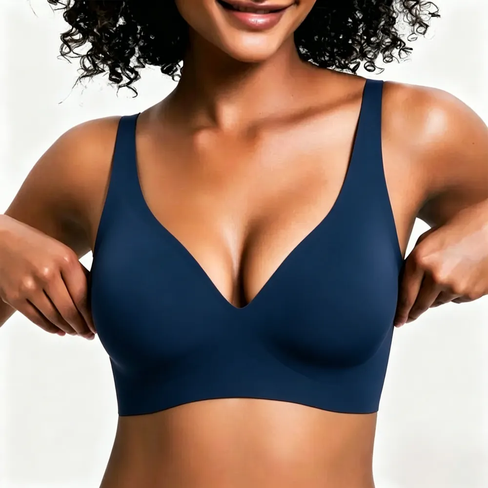Women's Wireless Seamless Jelly Bra Deep V