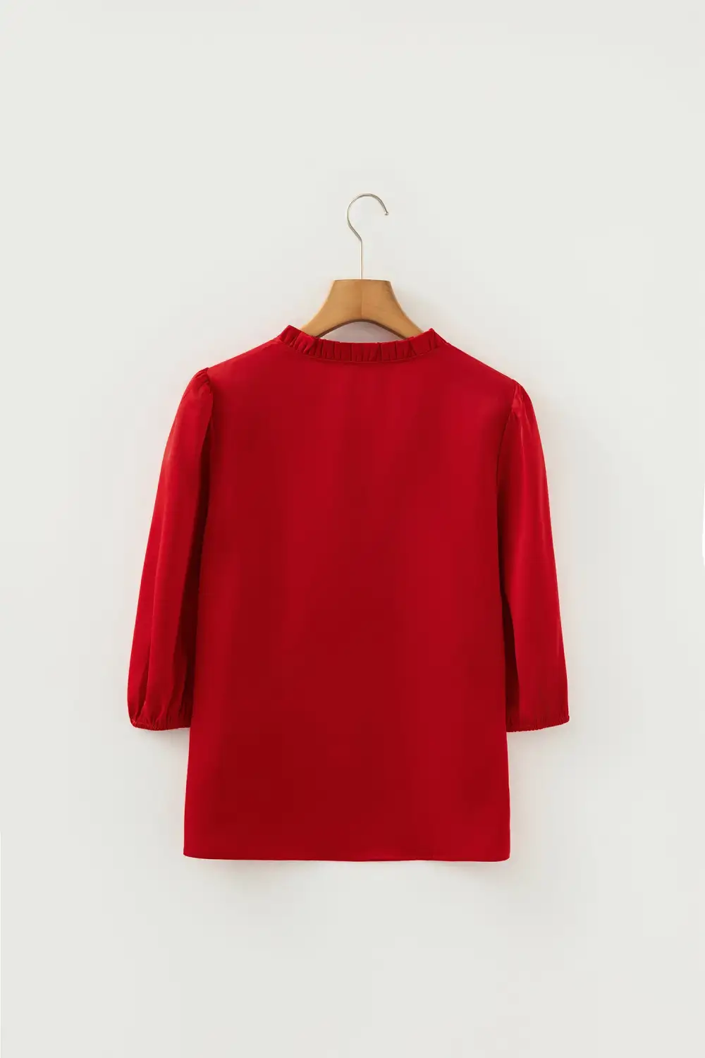 Frilled Bow Detail V-Neck Blouse
