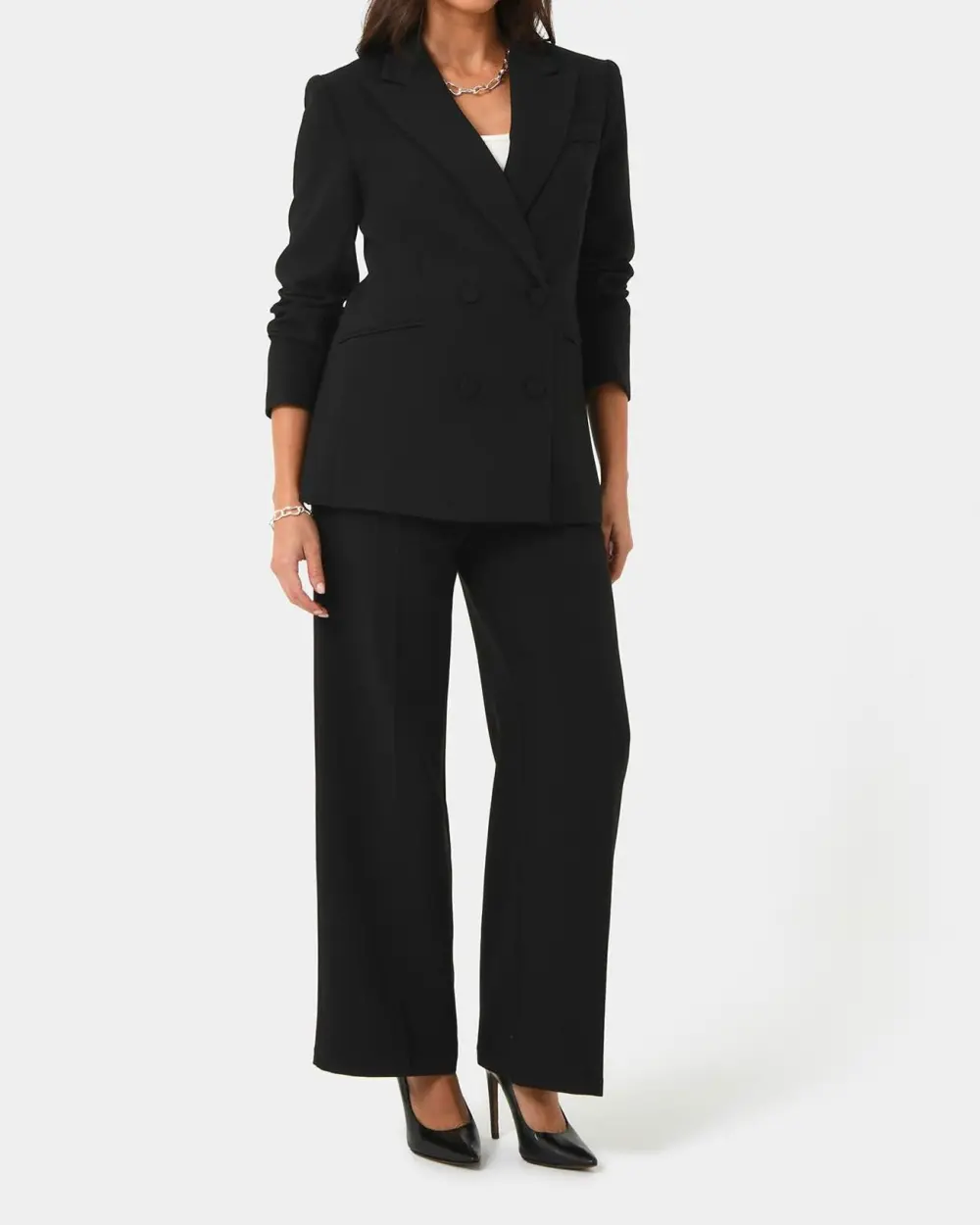 Double Breasted Blazer -Black