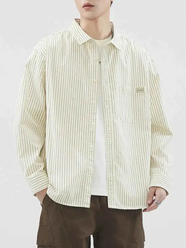 Striped Button-Up Long Sleeve Shirt