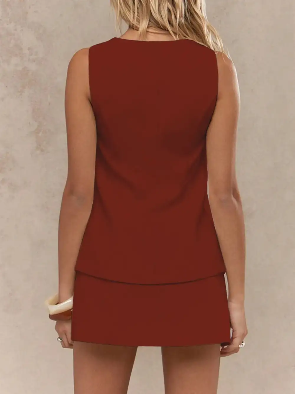 Square Neck Button Front Coordinated Set