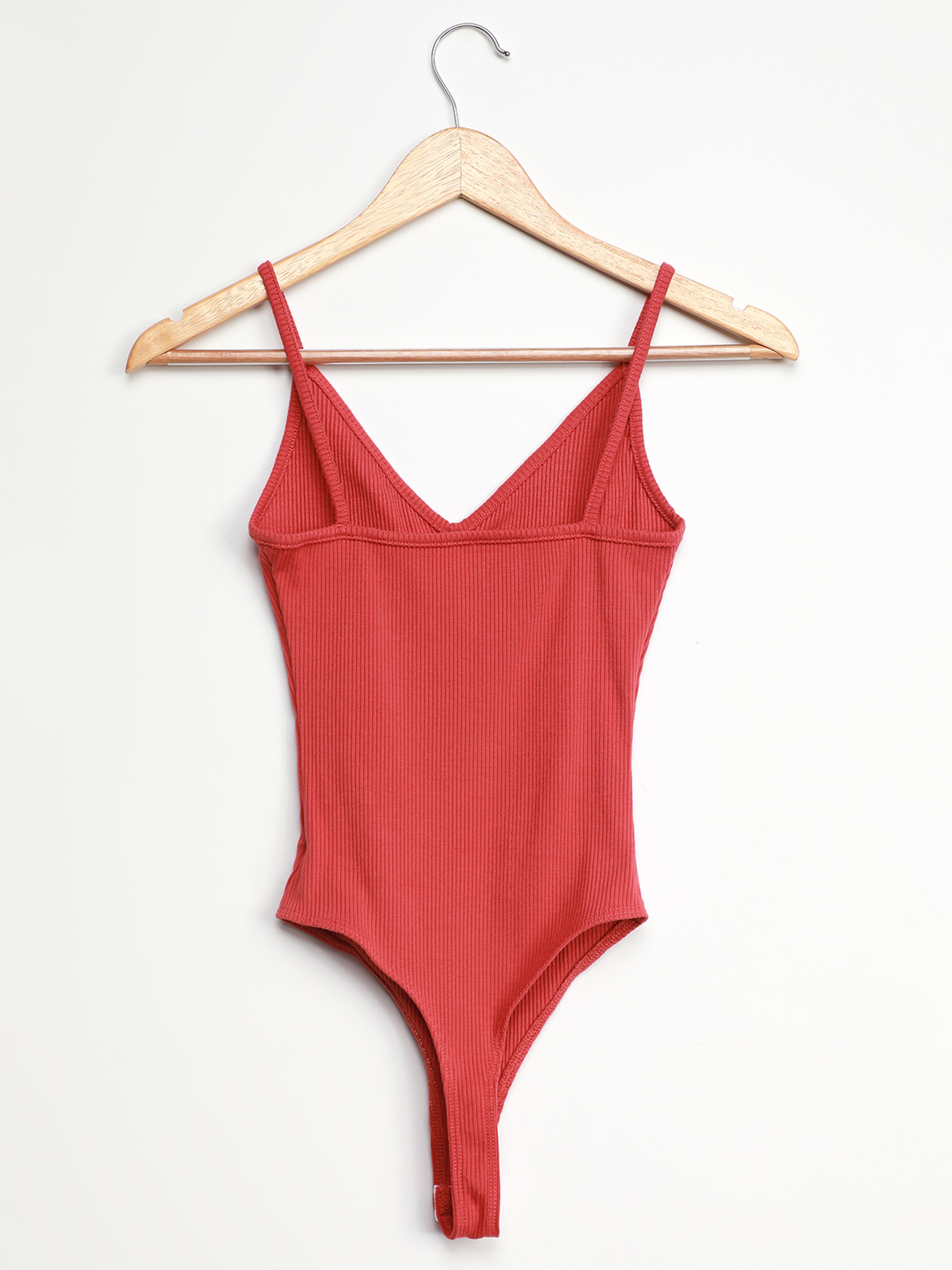 Ribbed V-Neck Cami Bodysuit