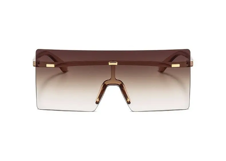 Rimless Retro Square Oversized Sunglasses