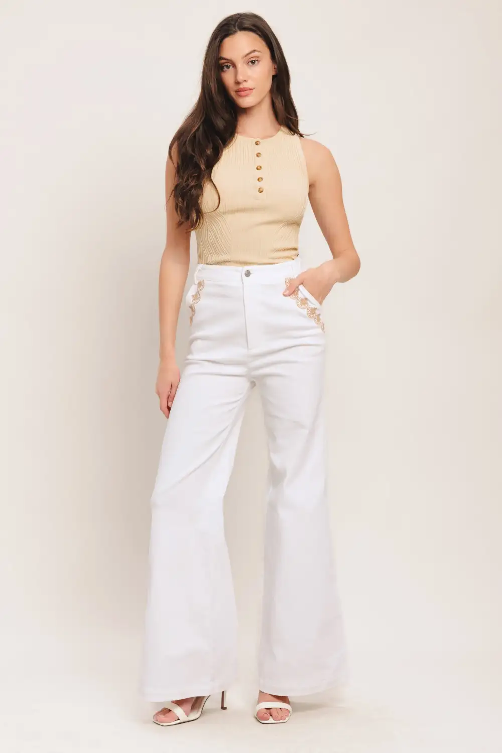 Flowing Sequin Wide Leg Pants