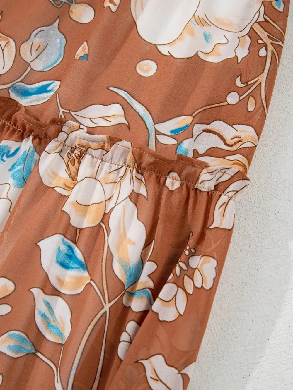 Printed Tiered Smocked Dress Casual