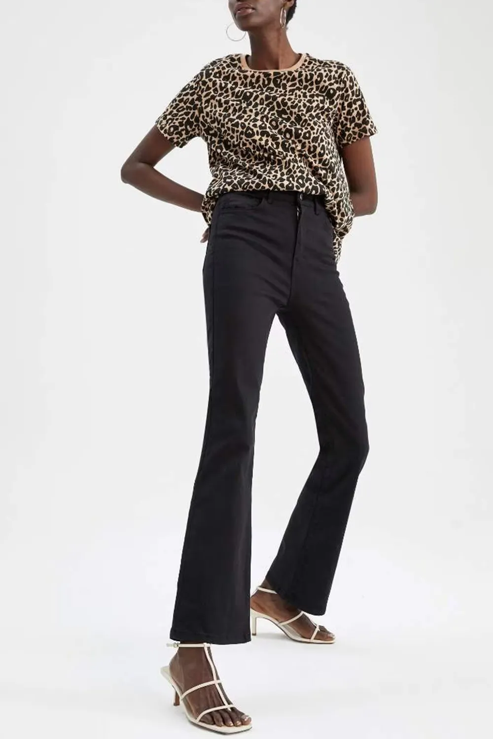 Flared Gabardine Trousers