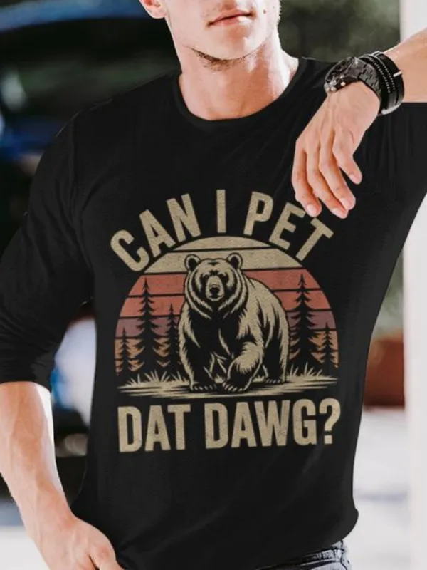 Sunset Bear Patterm Casual T-Shirt