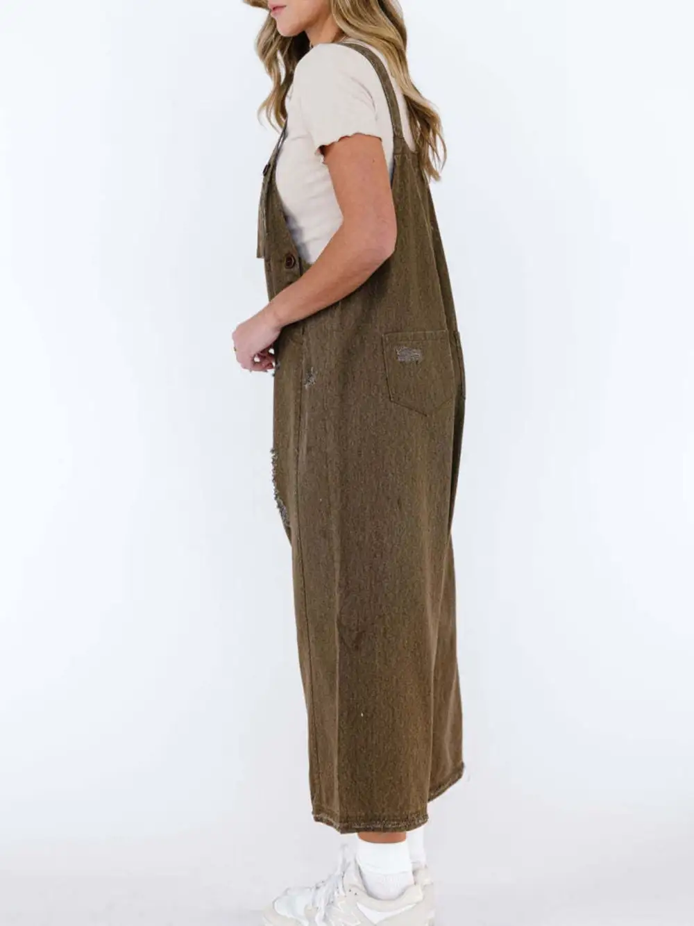 Wide Leg Denim Overalls Relaxed Fit Bib Overalls