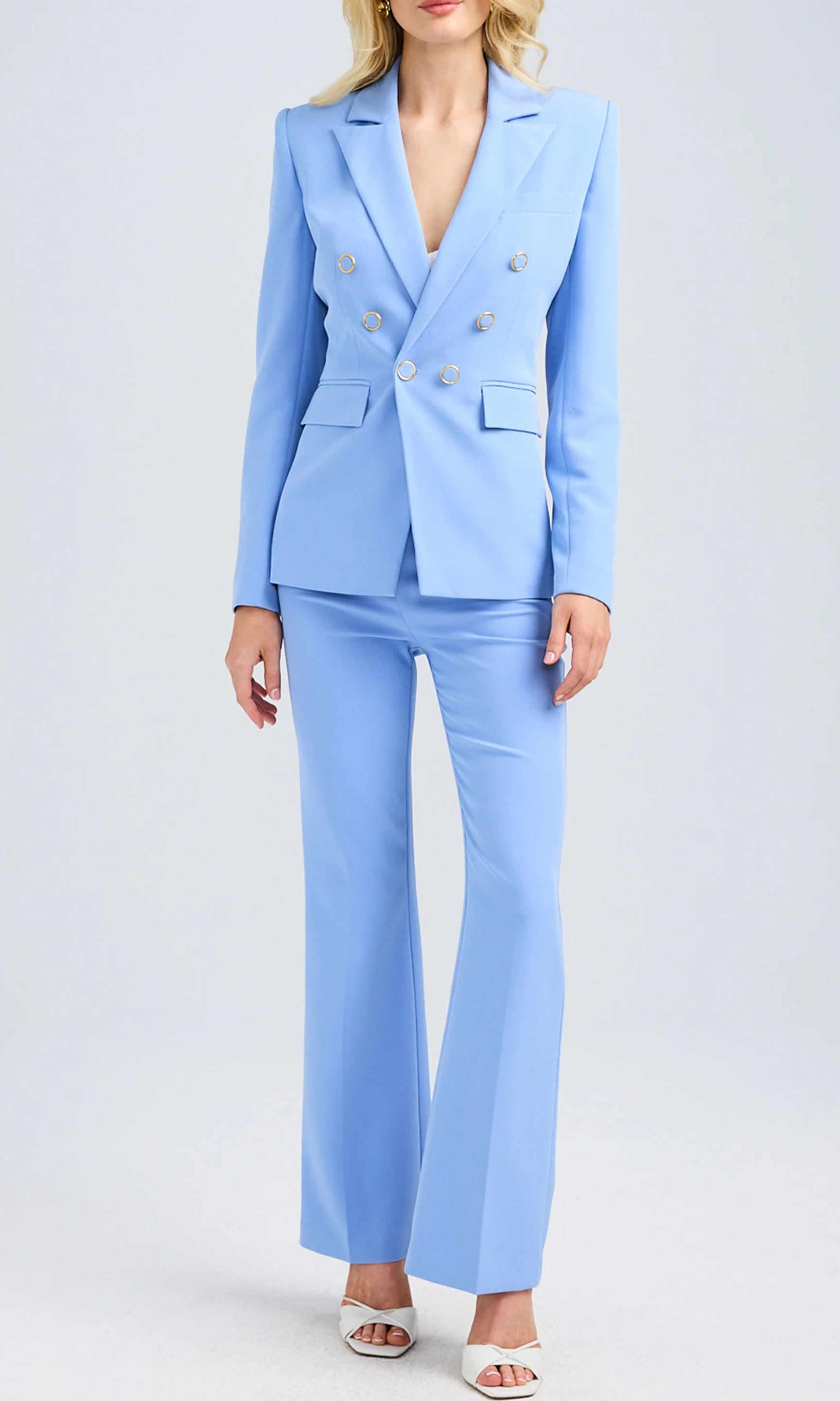 Light Blue Crepe Blazer