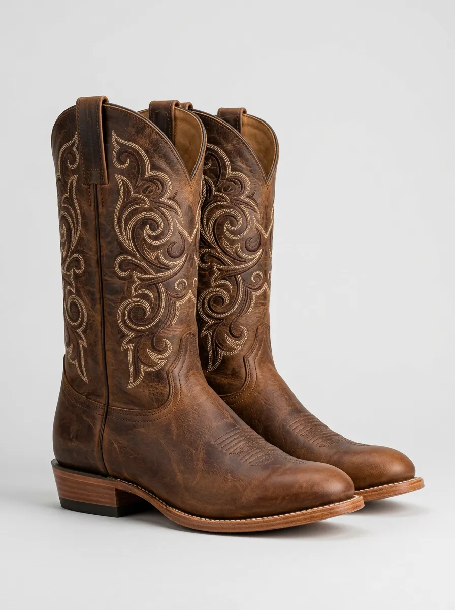 Men's Modern Western Cowboy Embroidered Cowboy Boots