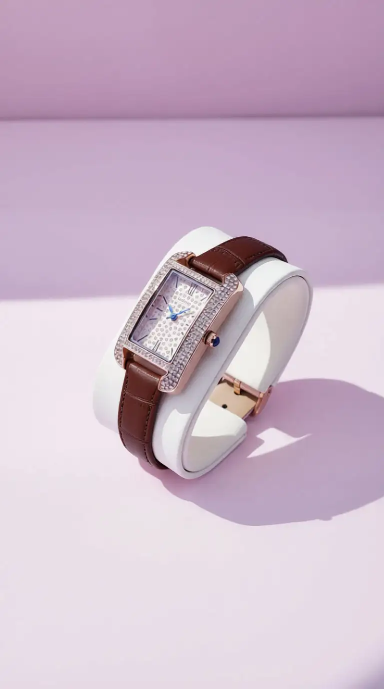 Rectangular Crystal Bezel Stacking Fashion Watch
