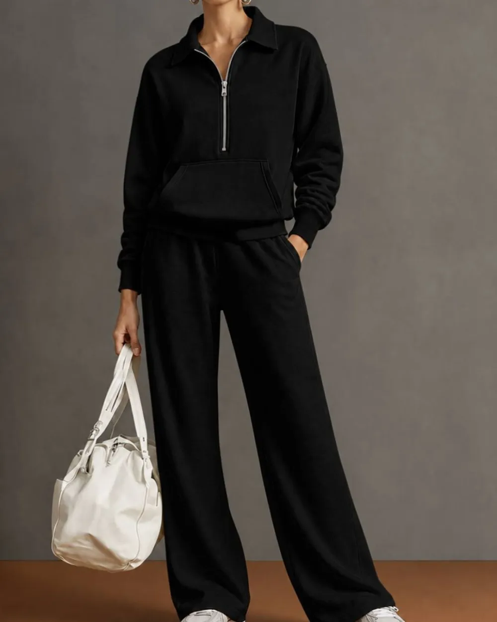 Half-Zip Sweatshirt and Pants Set