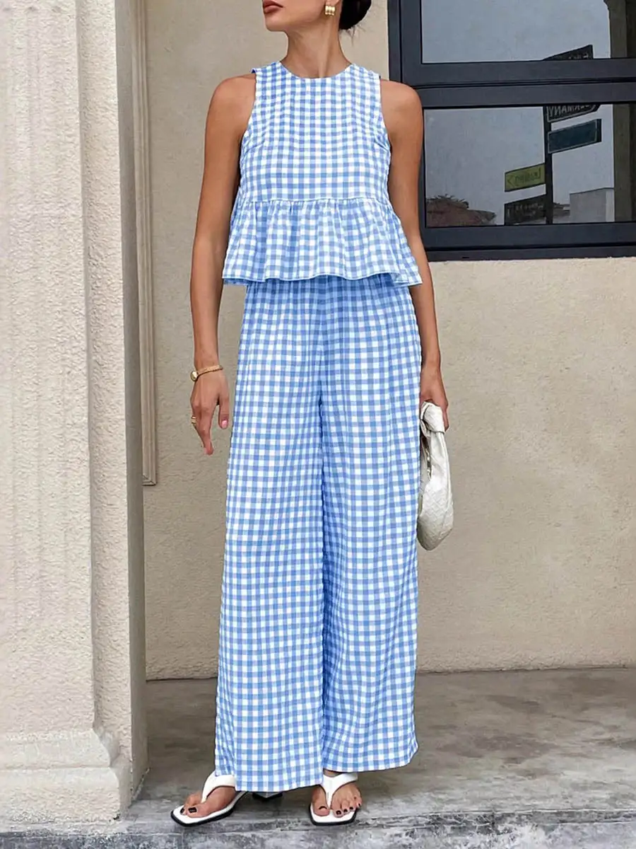 A Line Relaxed Vest And Pants Set