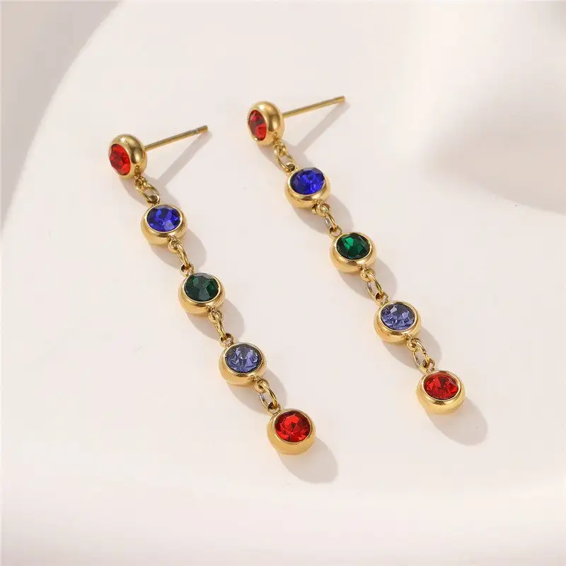 Stainless Steel Rainbow Gem