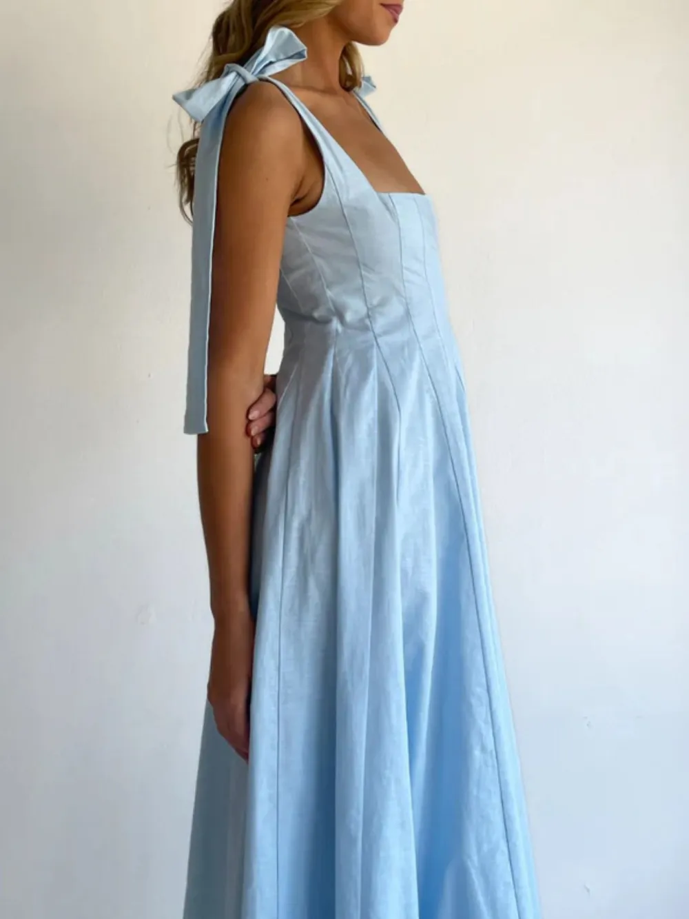 Tie Shoulder Maxi Dress